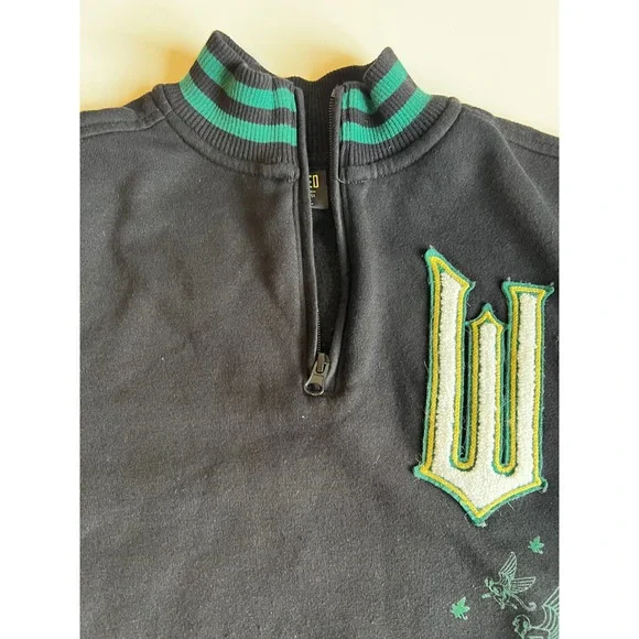 Universal Wicked The Musical‎ Kids Black Green Pullover Half Zip Sweatshirt Sz M - Picture 7 of 15